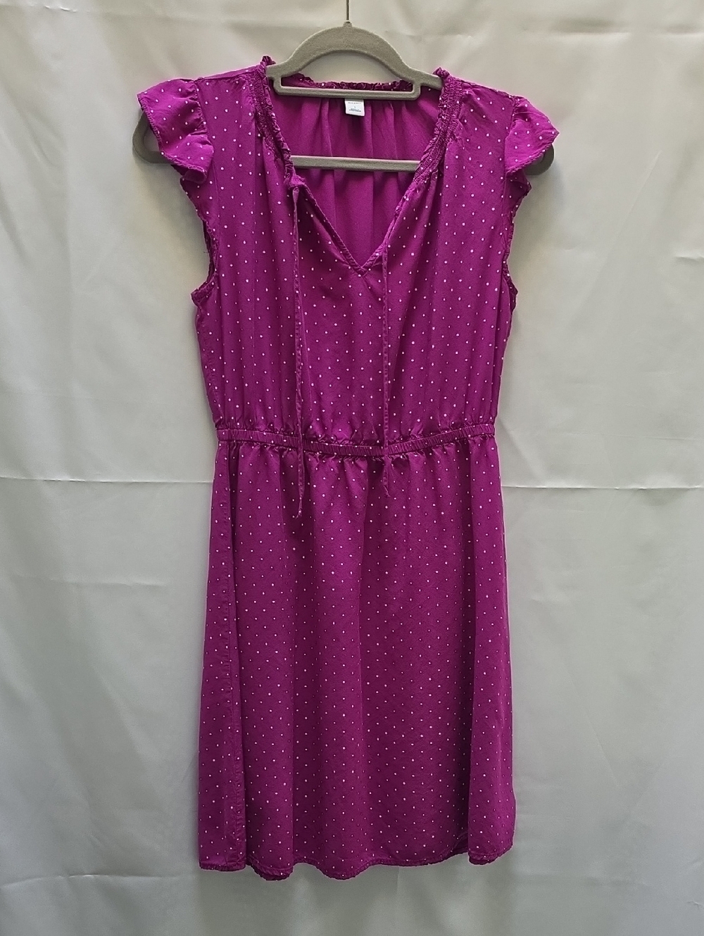 Old Navy Fuchsia/Purple Polka Dot Casual Summer Dress